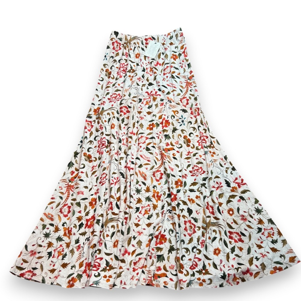 NWT Peruvian Connection Parchment Florecita Maxi Skirt Womens XS Floral Boho